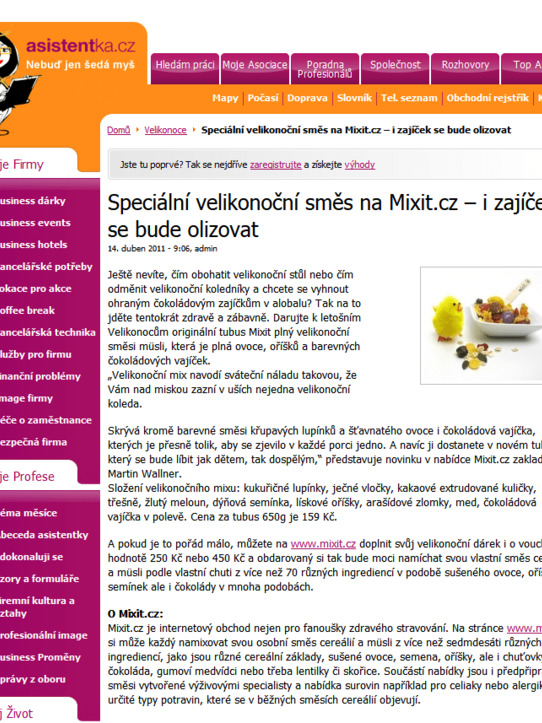 Asistentka.cz 14. 4. 2011