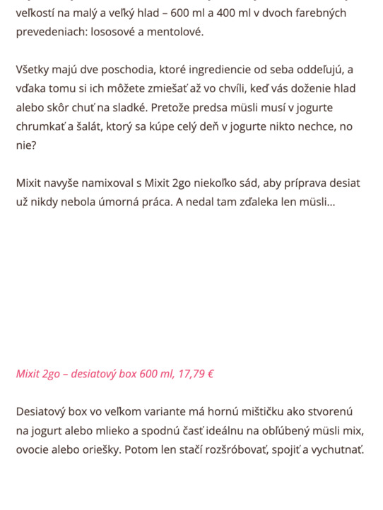 ROZŠRÓBOVAŤ, SPOJIŤ A VYCHUTNAŤ – DESIATOVÉ BOXY MIXIT 2GO SÚ KRÁLI ZDRAVÝCH DESIAT
