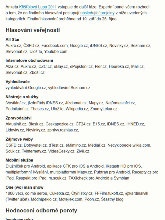 Lupa.cz 14. 9. 2011