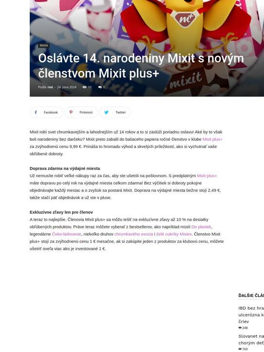 Oslávte 14. narodeniny Mixit s novým členstvom Mixit plus+
