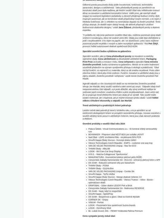 Obal roku 2024 již zná své vítěze