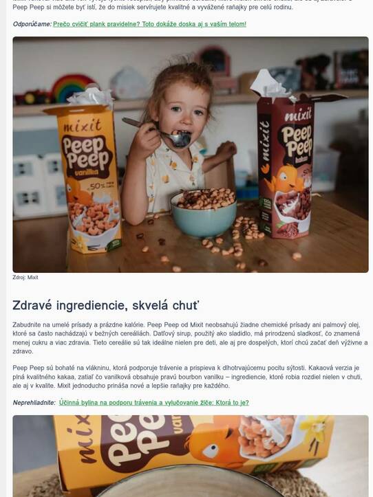 Peep Peep cereálie od Mixit: Zdravé raňajky pre celú rodinu!