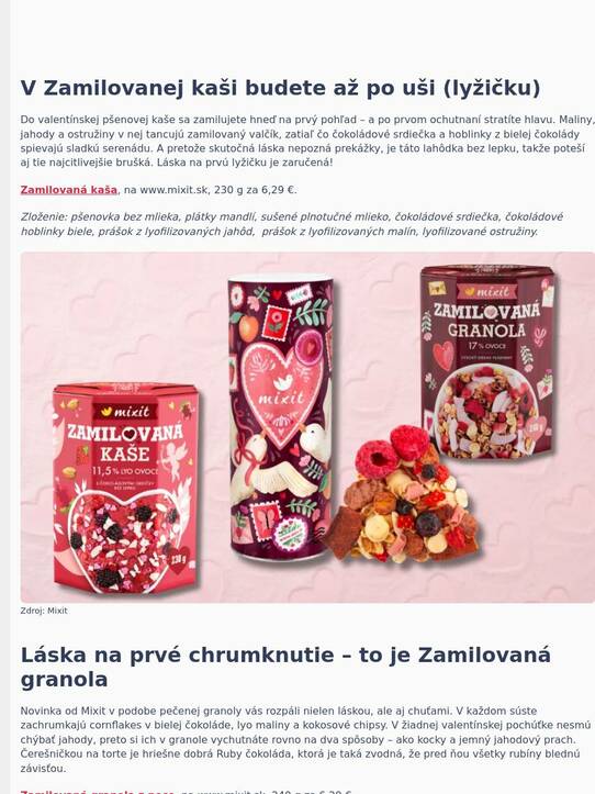 Valentínske dobroty od Mixit zasiahnu do srdca