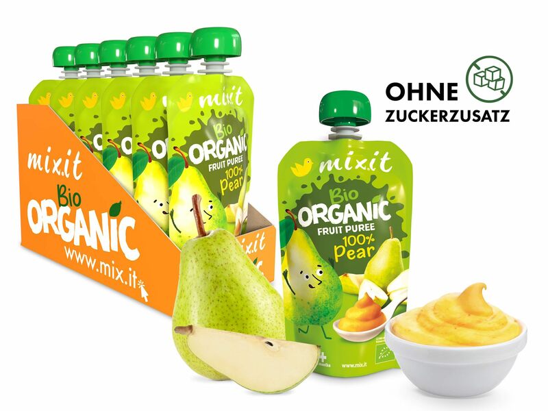 Mixit BIO-Frucht-Quetschies - 100% Birne (6 Stk.)