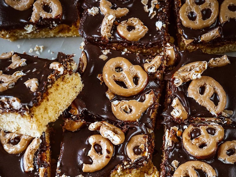 praclíky čokoláda slaný karamel snack maškrta koláč