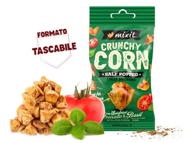 Crunchy corn da tasca – Pomodoro e basilico