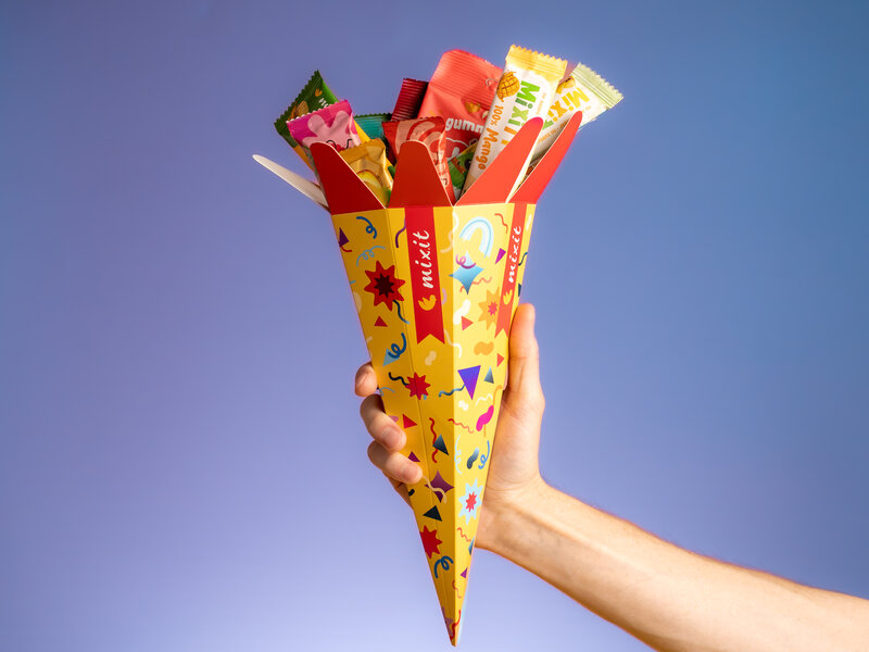 Cornet plein de gourmandises pour la rentrée