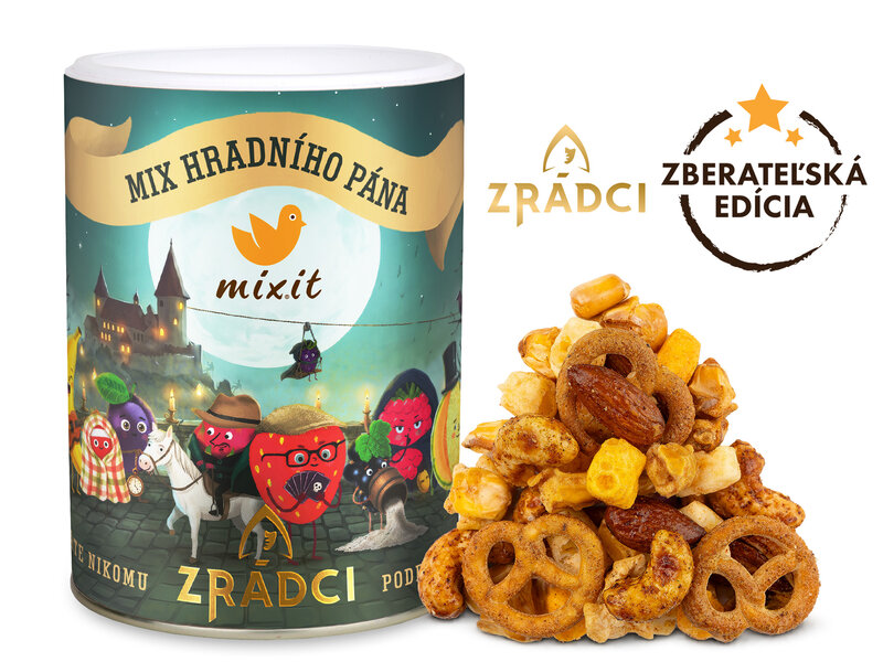 Mix hradného pána - Syr, crunchy corn, oriešky a praclíky