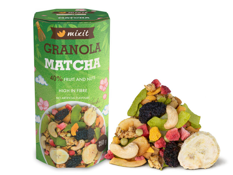 Kemencés granola - Matcha mámor