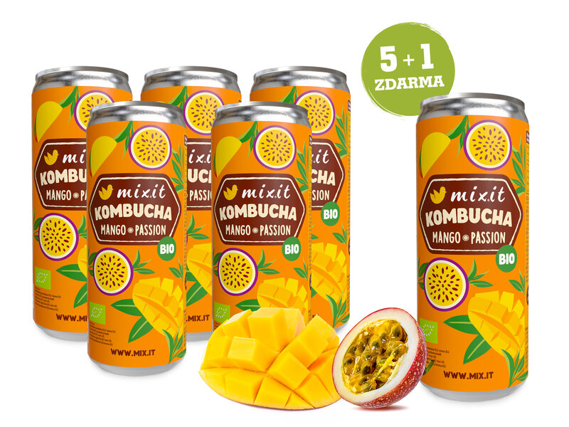 Mixit BIO Kombucha - Mango & Passion Fruit (6 ks)