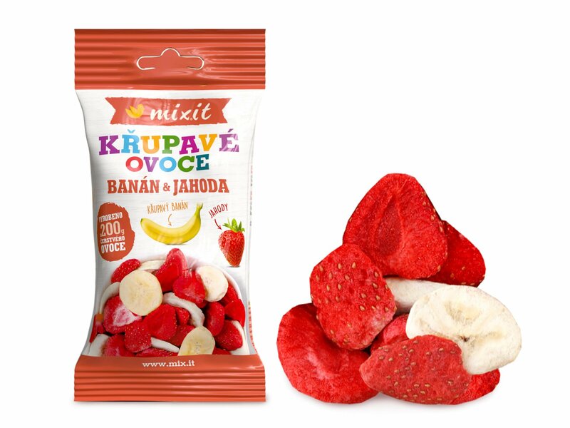 Křupavé ovoce do kapsy – Banán a jahoda