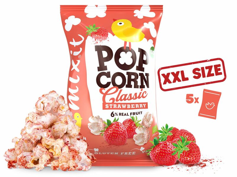 XXL Nagy BIO popcorn - Eper (75g)
