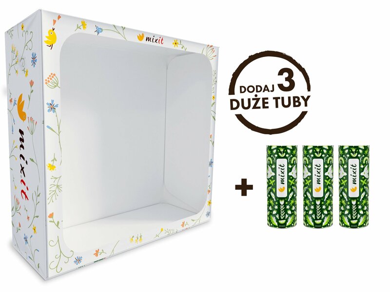 Podarunkowe pudełko na trzy tuby z kwitnącym motywem