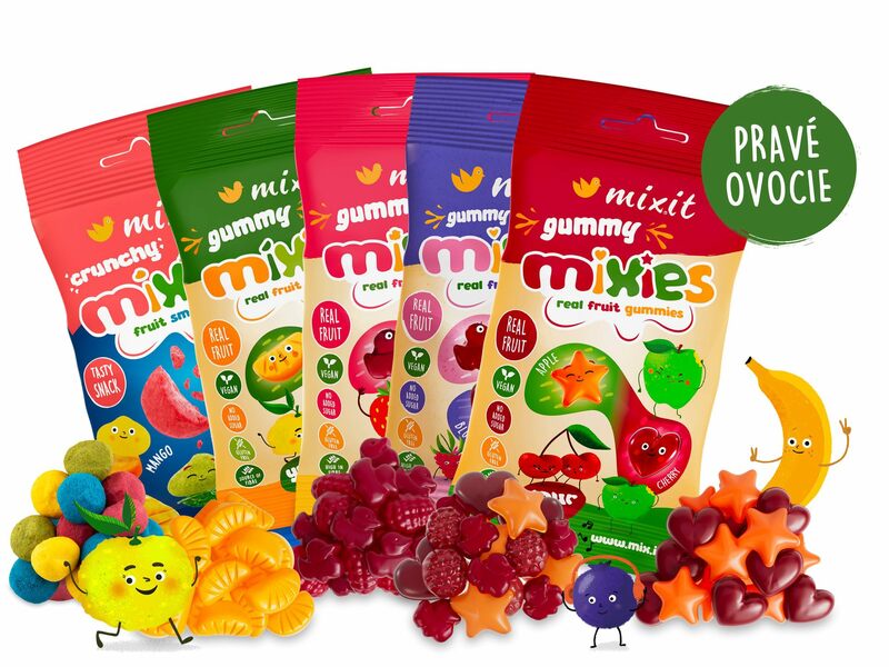 degustačná sada Mixies cukríkov nové príchute pravé ovocie
