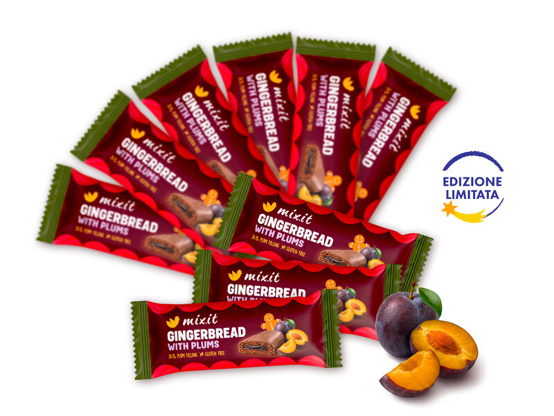 Pan di zenzero con confettura di prugne – senza glutine (9 pz)