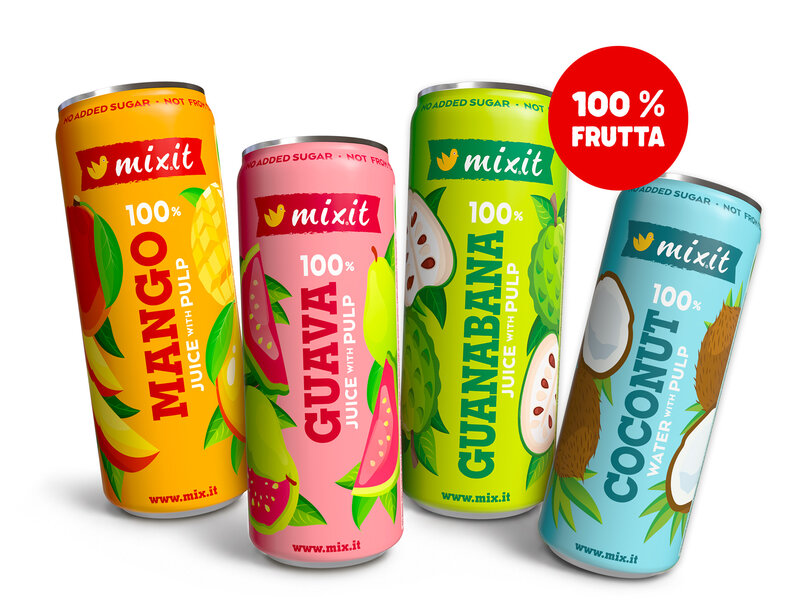 Set degustazione di Succhi di frutta Mixit con polpa