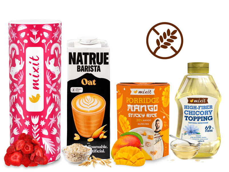 Coffret petit-déjeuner sans gluten – Mangue et Fraise