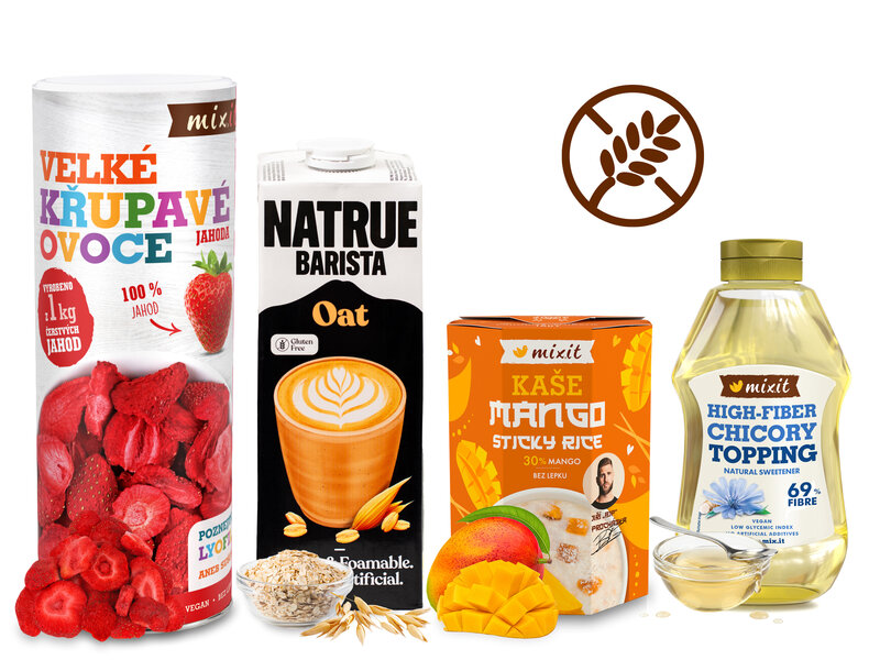 Bezlepková snídaňová sada – Mango a jahoda