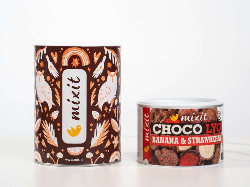 Velké křupavé banánky a jahody v čokoládě (350 g)