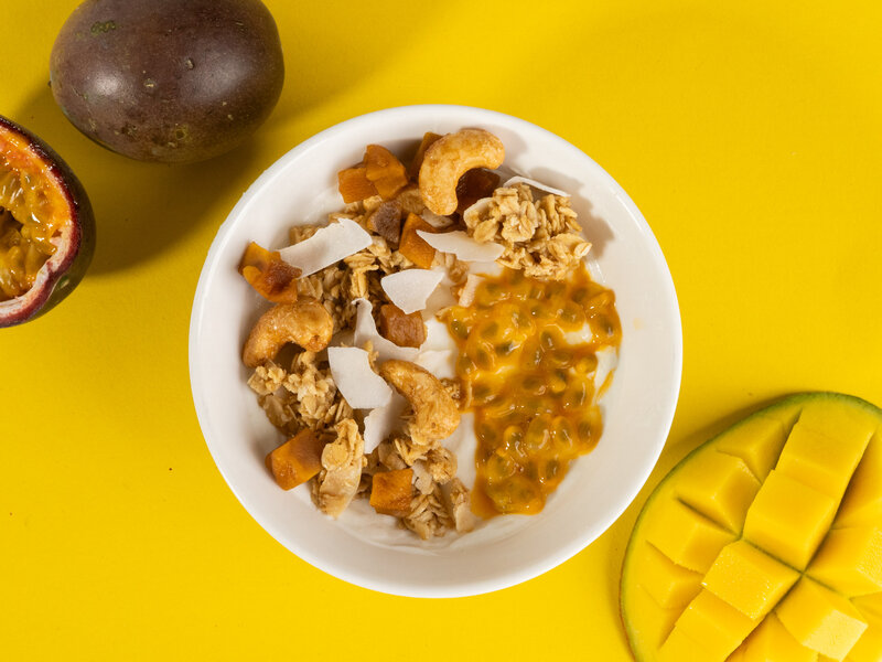 Granola au four – Fruits exotiques et noix de cajou