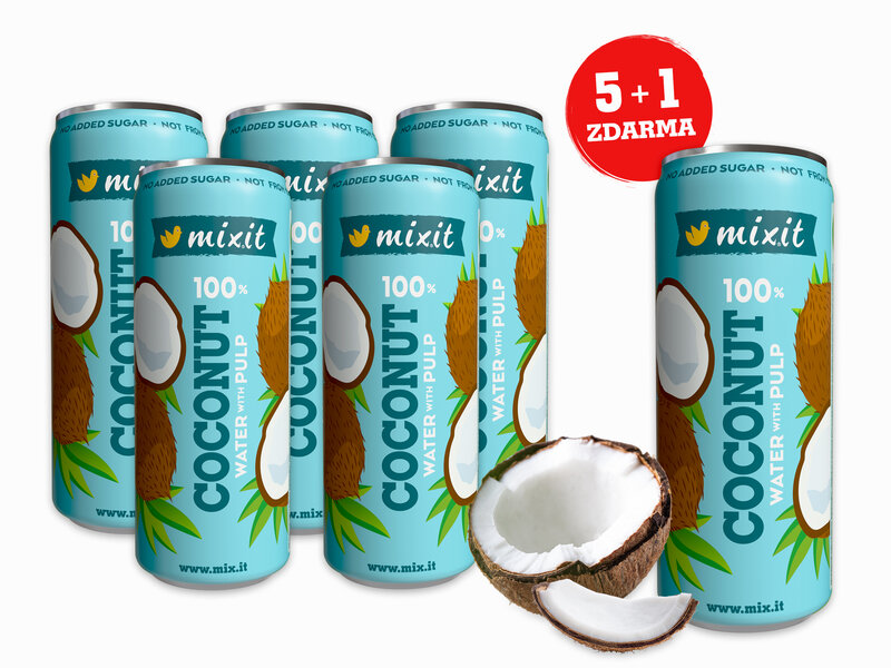 Mixit kokosová voda – 100 % kokos s dužinou (6 ks)
