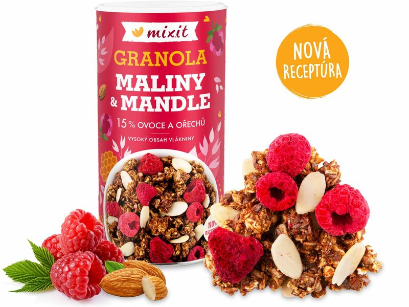granola z pece maliny a mandle nová receptúra