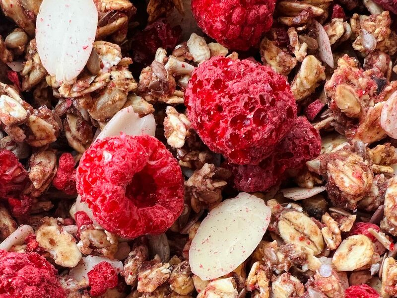 granola z pece maliny a mandle nová receptúra