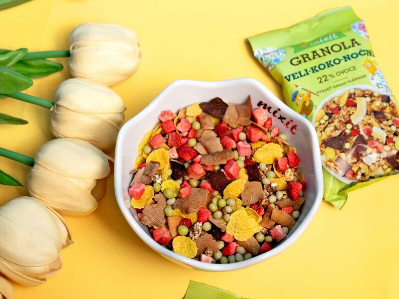 Veli-koko-noční mix do kapsy Mixit bestseller granola Velikonoce