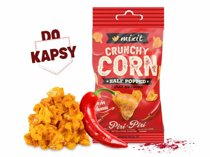 Crunchy corn do kapsy – Piri Piri & Kajenský pepř