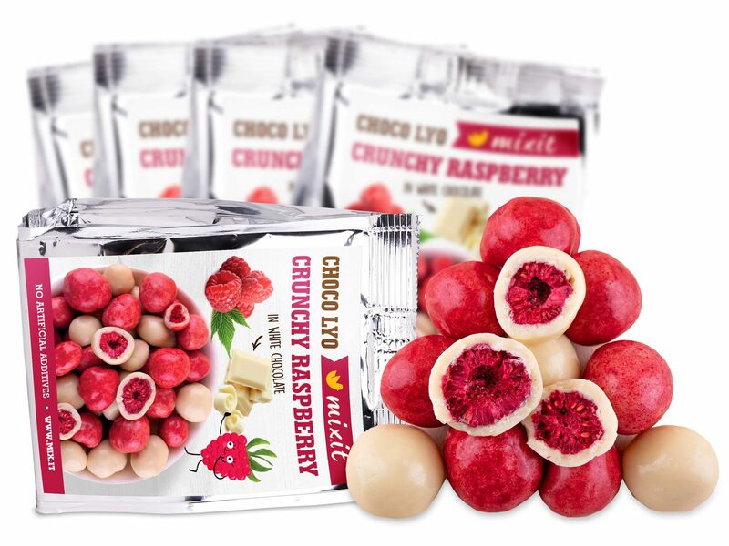 Zmeură crocantă în ciocolată - punguță (5 buc.) | Mixit.ro