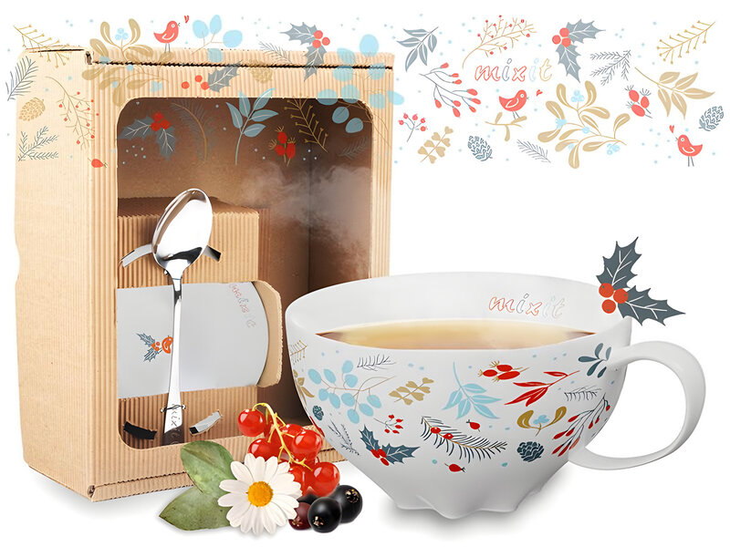 Geschenkbox: Festliche Tasse/Schale mit Henkel 
