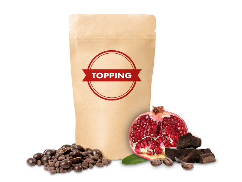 Topping – Gránátalma és kávébabok étcsokoládéban