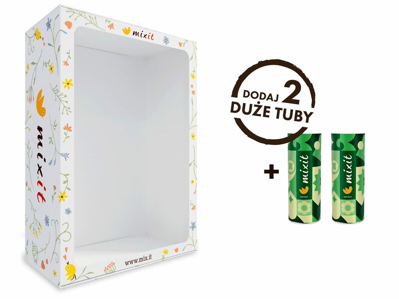 Pudełko podarunkowe na dwie tuby z kwitnącym motywem