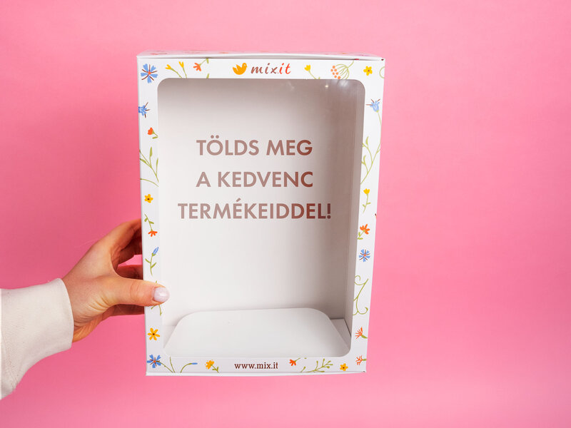 Virágmintás ajándék doboz két tubushoz