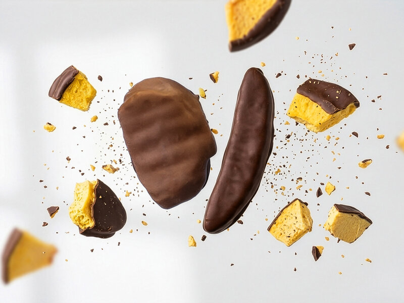 Křupavé mango a broskev v čokoládě
