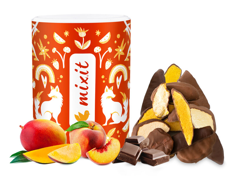 Křupavé mango a broskev v čokoládě
