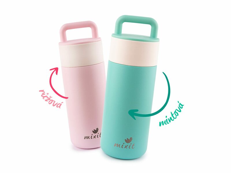 Mixit 2go - Termoska s čajovým sítkem 420 ml (růžová)