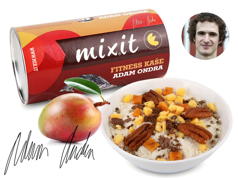 kaša ovocie mango pekan čokoláda Adam Ondra lezec