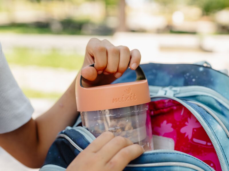 Mixit 2go mini – svačinový box 400 ml (lososový) 