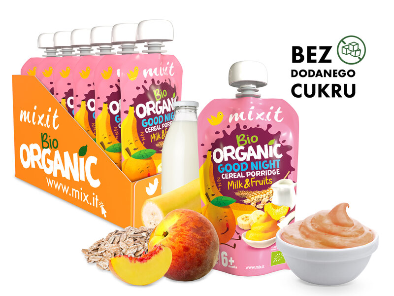 BIO kaszka Mixit - Good night Banan & Brzoskwinia (6 szt.)