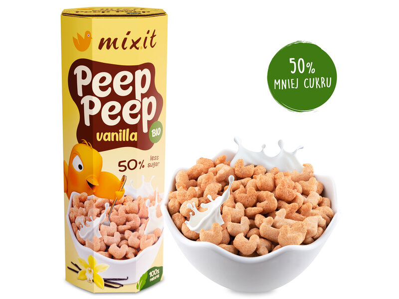 BIO Płatki śniadaniowe Peep Peep - Waniliowe