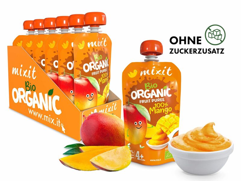 Mixit BIO-Frucht-Quetschies - 100% Mango (6 Stk.)