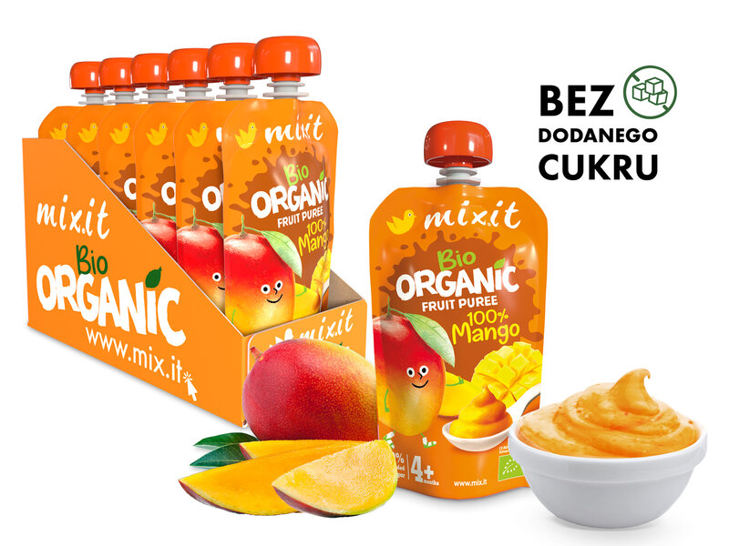 BIO owocowy mus Mixit - 100% Mango (6 szt.)