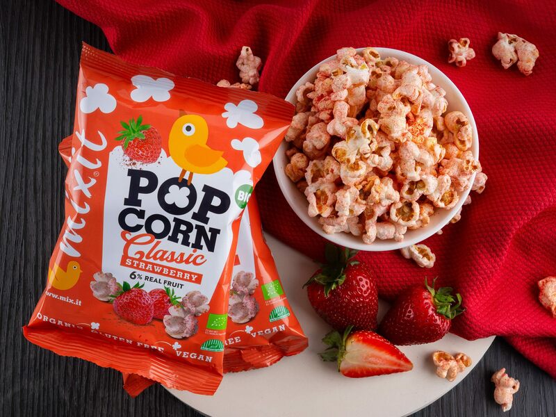 Mixit BIO popcorn – Jahoda 