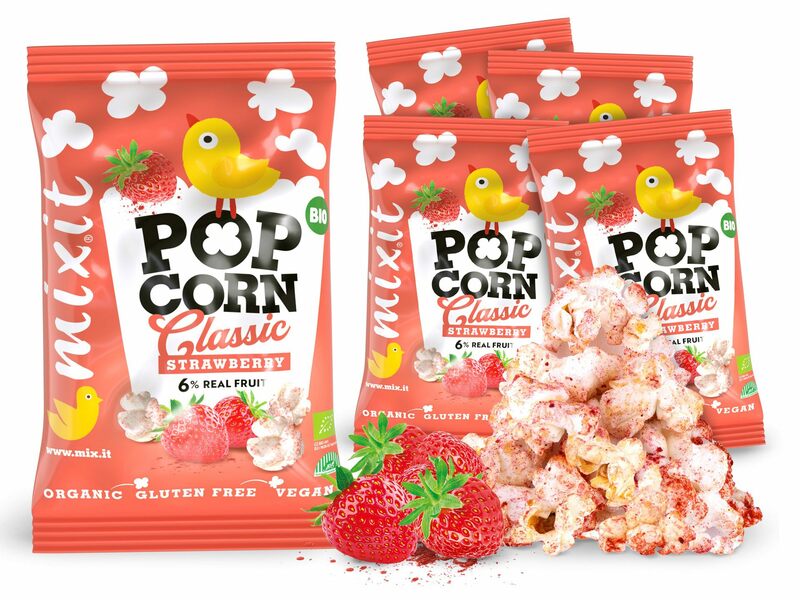 Zsebbe való BIO popcorn - Eper (5x13g)