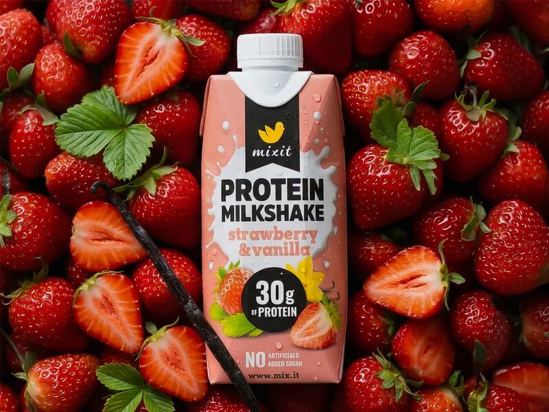 Mixit proteinový milkshake – Jahoda & vanilka (6 ks)