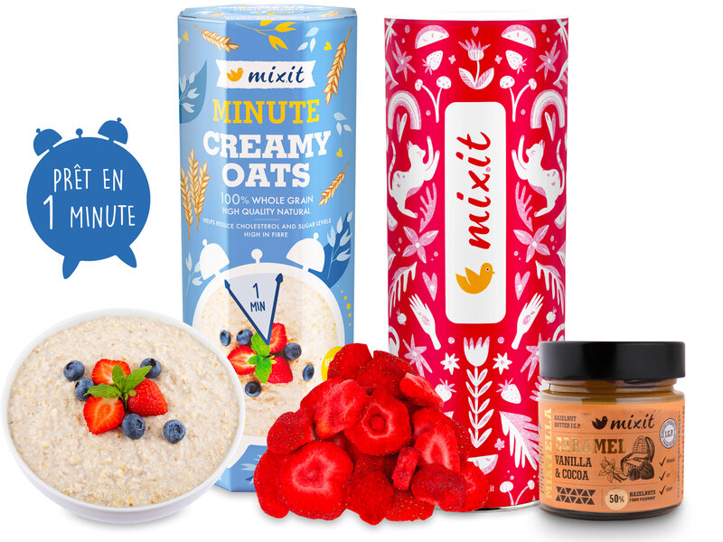 Coffret famille : Fraise & Mixit Creamy Oats avec Mixitella