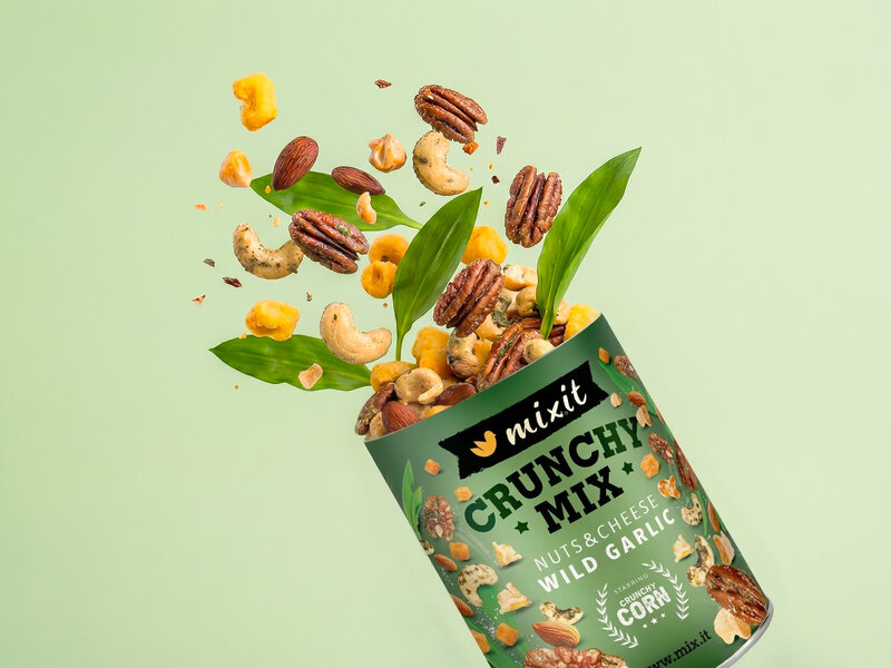 Crunchy mix - Sýr, crunchy corn a oříšky s medvědím česnekem