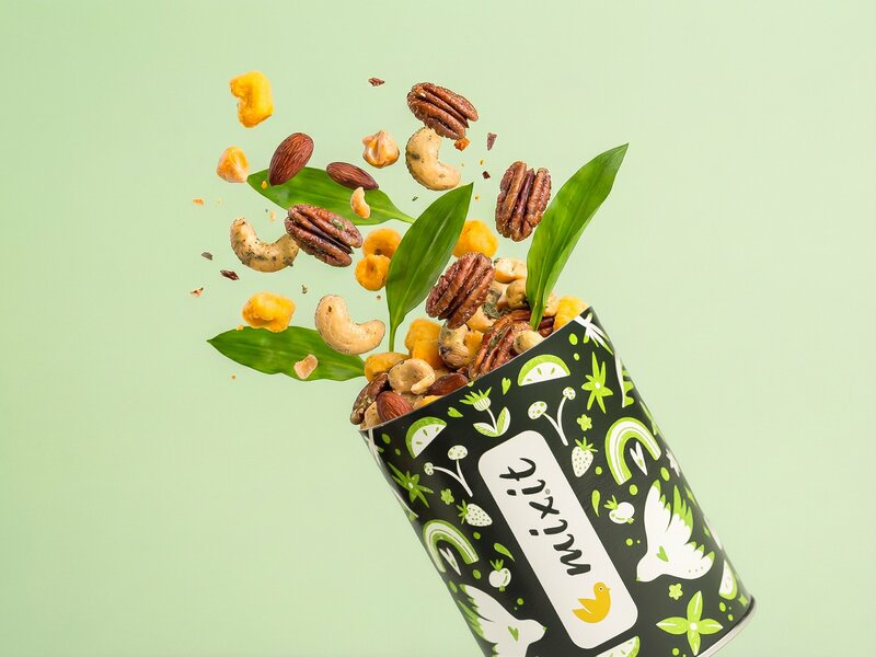 Crunchy mix - sajt, crunchy corn és diófélék medvehagymával