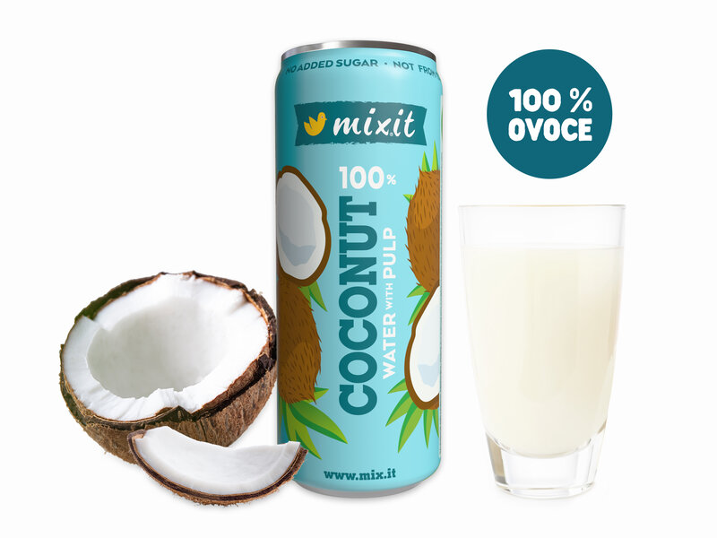 Mixit kokosová voda – 100 % kokos s dužinou